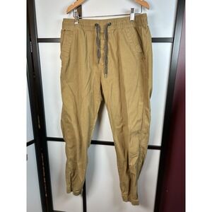 Plugg Pants Mens Medium‎ Joggers Drawstring Elastic Waist Pockets Streetwear Tan